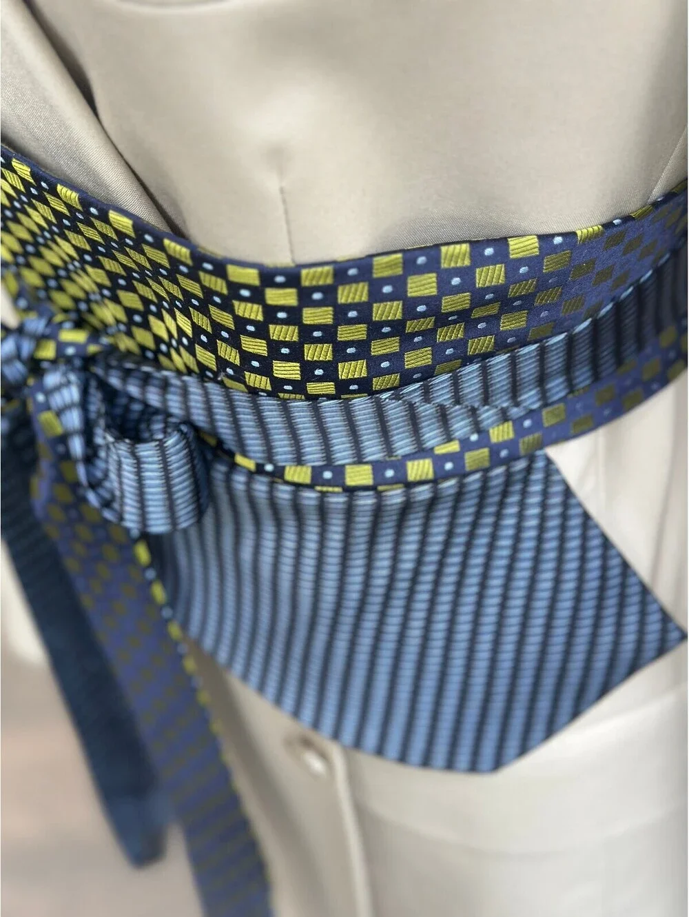 Upcycled Silk Necktie Obi Belt | Handmade Corset Style Belt | One-of-a-Kind | OS